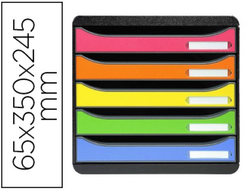 Bloco classificador de secretaria exacompta big-box plus classic iderama arlequin 5 gavetas multicolor 347x278x271 mm , Exacompta , 156054 , 9002493422681